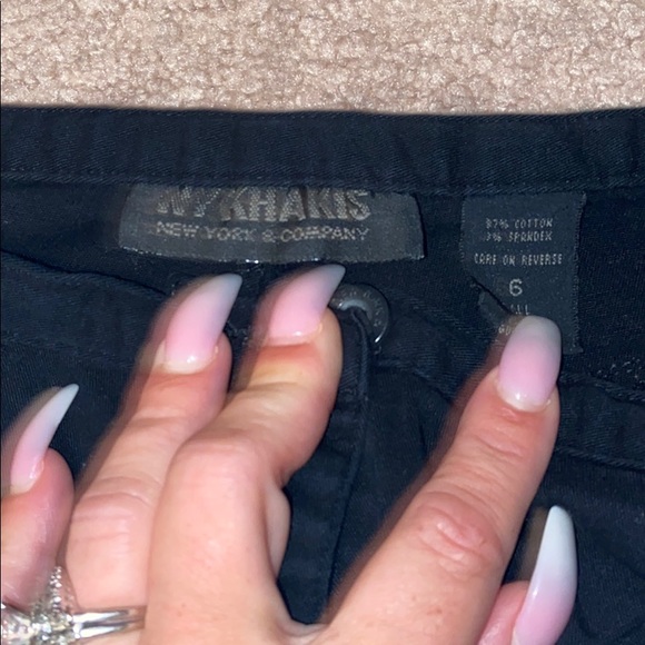 NY Khakis size 6 stretchy black worn twice - Picture 3 of 3